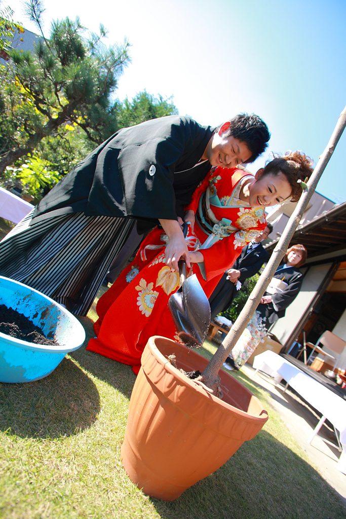自宅結婚式　人前式　植樹